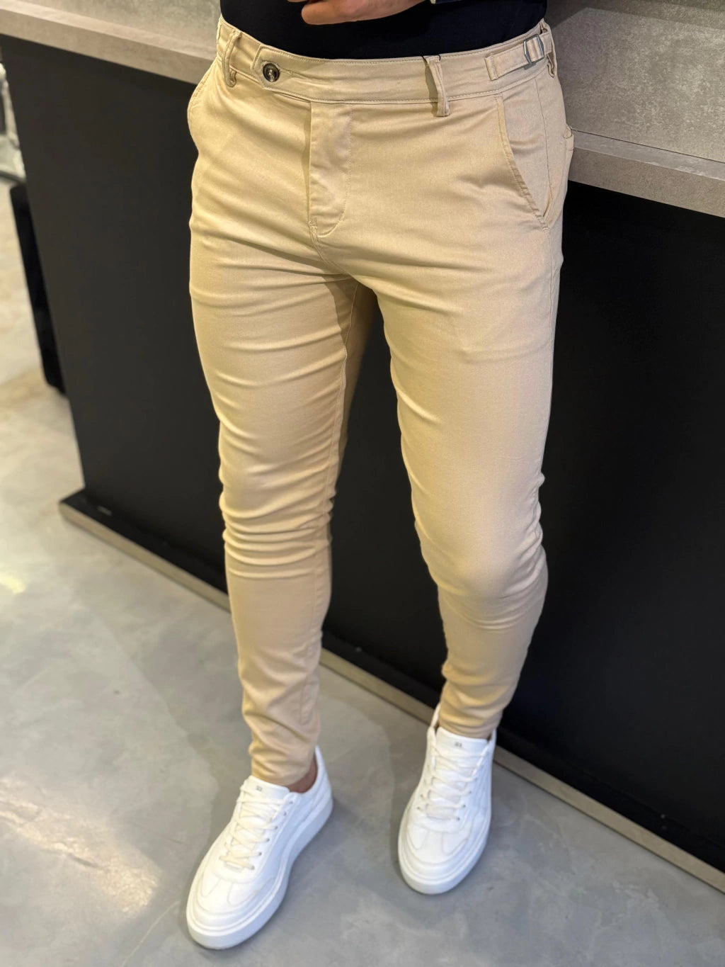 CALÇA ALL BLACK ALFAIATARIA AJUSTÁVEL SLIM BEGE