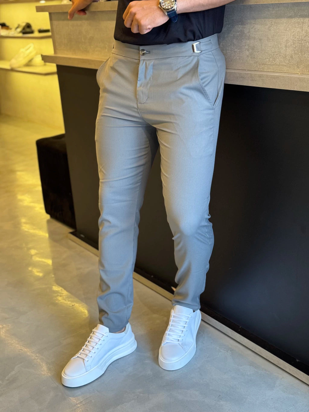 CALÇA ALL BLACK ALFAIATARIA AJUSTÁVEL CLÁSSICA CHUMBO